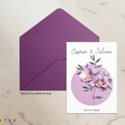 Invitatie de nunta Purple Flower